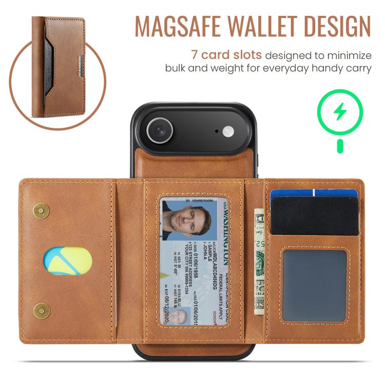 For iPhone Air MAGKING K4 Series MagSafe RFID Tri-fold Card Bag Detachable Phone Case