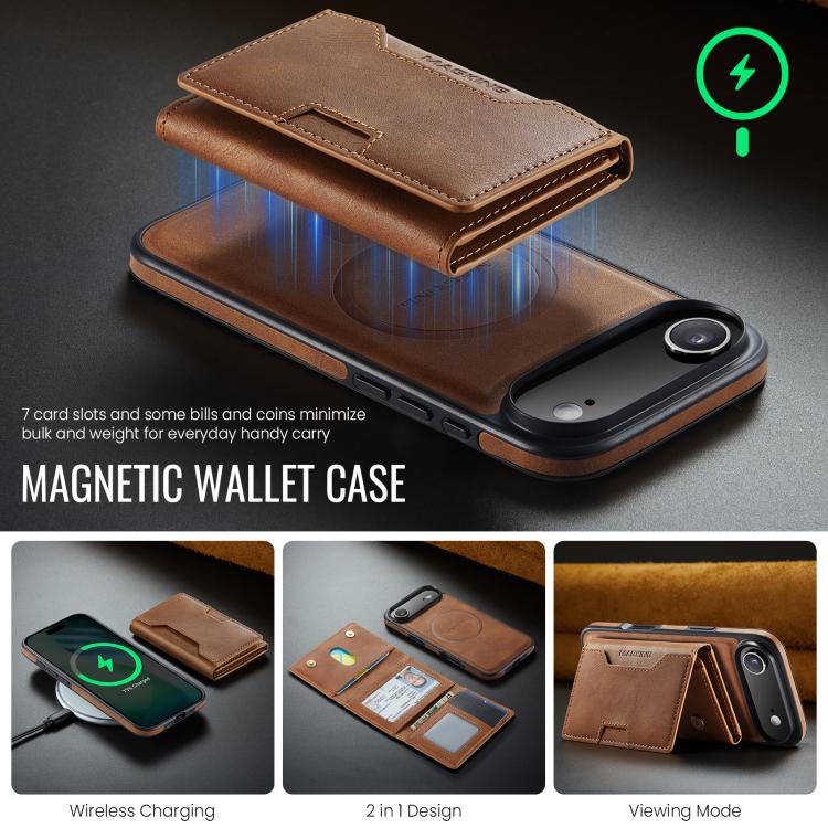 For iPhone Air MAGKING K4 Series MagSafe RFID Tri-fold Card Bag Detachable Phone Case