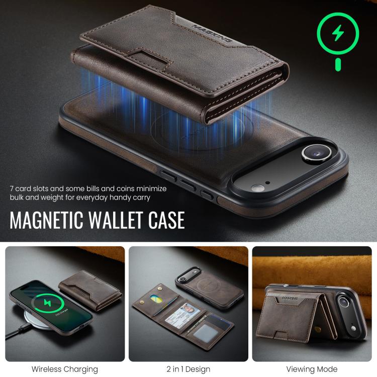 For iPhone Air MAGKING K4 Series MagSafe RFID Tri-fold Card Bag Detachable Phone Case