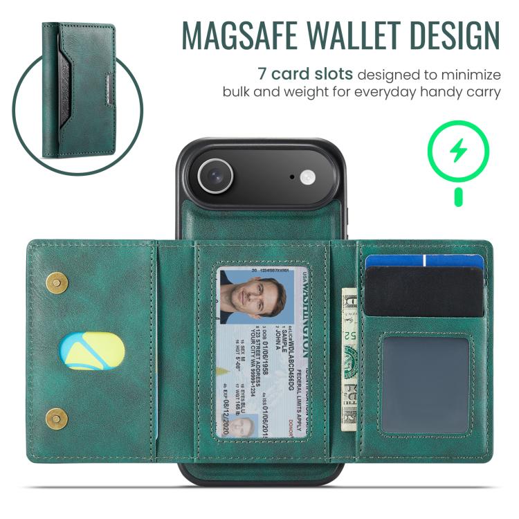 For iPhone Air MAGKING K4 Series MagSafe RFID Tri-fold Card Bag Detachable Phone Case
