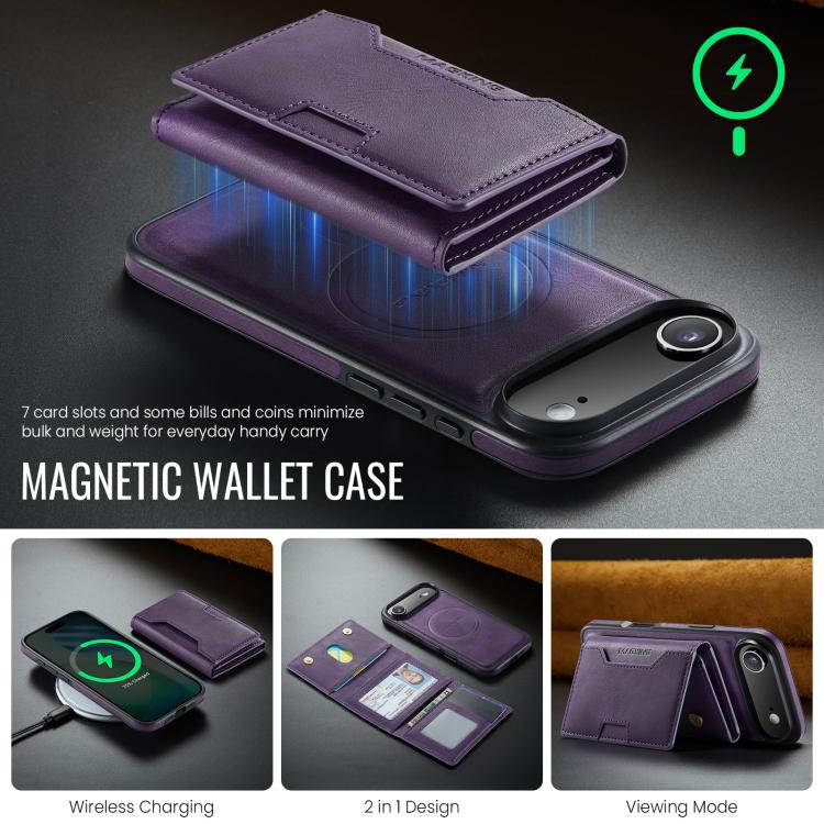 For iPhone Air MAGKING K4 Series MagSafe RFID Tri-fold Card Bag Detachable Phone Case