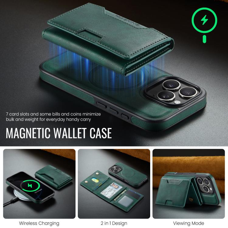 For iPhone 16 Pro MAGKING K4 Series MagSafe RFID Tri-fold Card Bag Detachable Phone Case