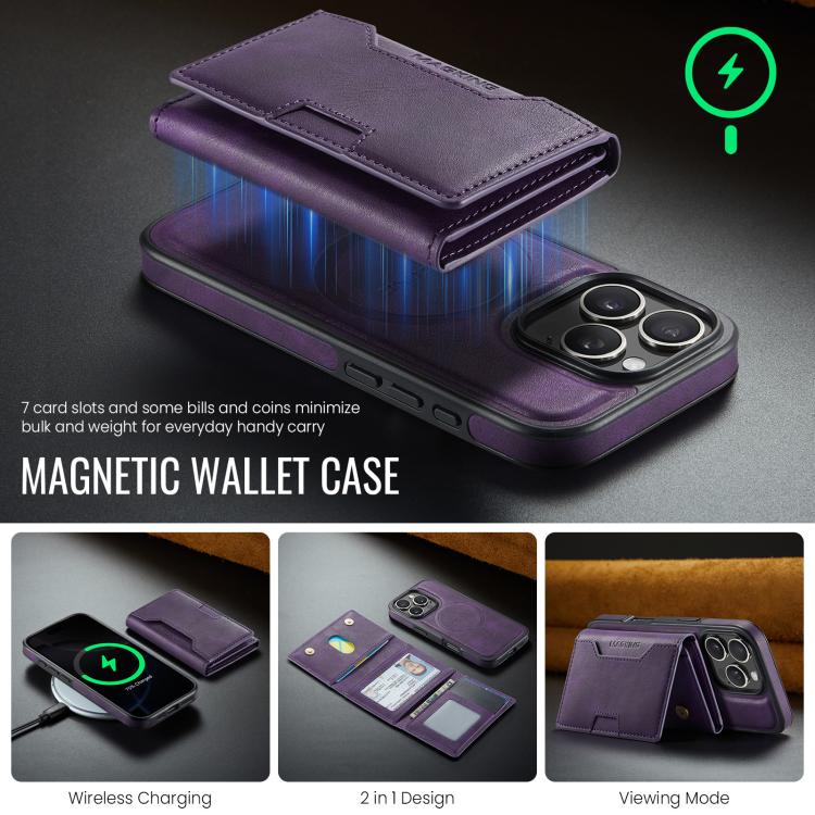 For iPhone 16 Pro MAGKING K4 Series MagSafe RFID Tri-fold Card Bag Detachable Phone Case