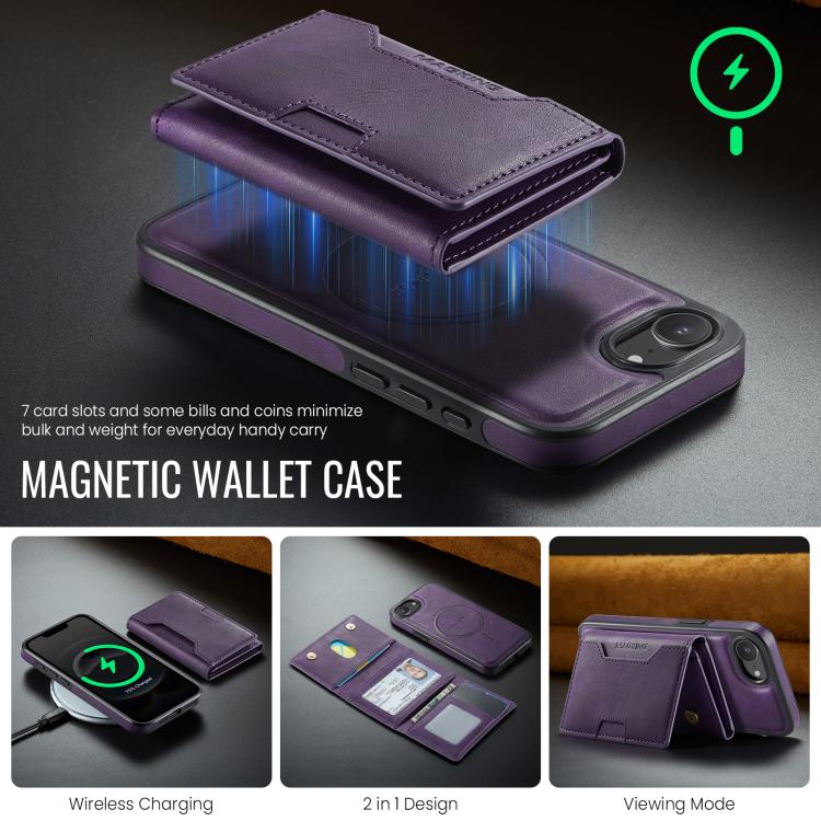 For iPhone 17e / 16e MAGKING K4 Series MagSafe RFID Tri-fold Card Bag Detachable Phone Case