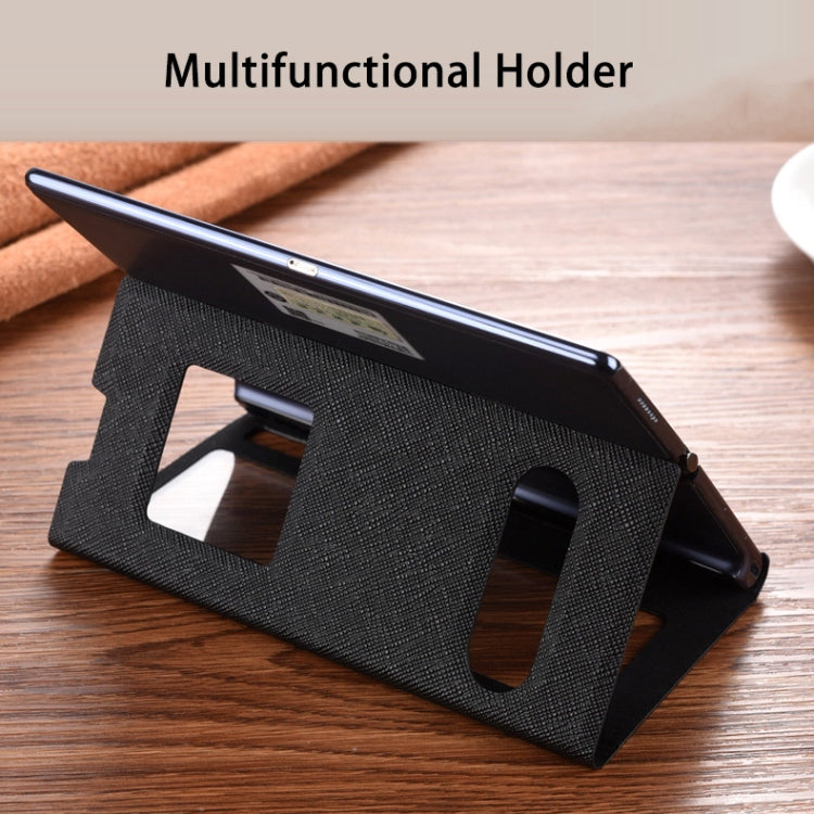 For Huawei Mate Xs Cross Pattern Horizontal Flip Leather Case with Caller ID Display & Sleep / Wake-up Function & Holder