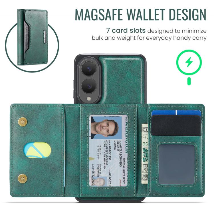 For Samsung Galaxy S25 Edge 5G MAGKING K4 Series MagSafe RFID Tri-fold Card Bag Detachable Phone Case