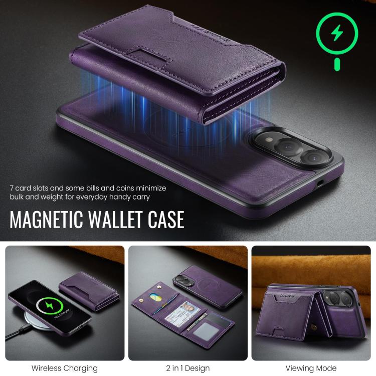 For Samsung Galaxy S25 Edge 5G MAGKING K4 Series MagSafe RFID Tri-fold Card Bag Detachable Phone Case