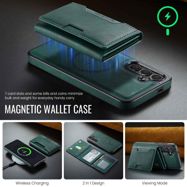 For Samsung Galaxy S25 FE 5G MAGKING K4 Series MagSafe RFID Tri-fold Card Bag Detachable Phone Case