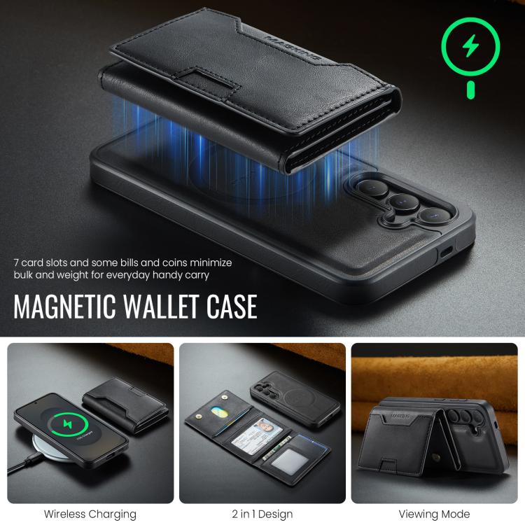 For Samsung Galaxy S25 5G MAGKING K4 Series MagSafe RFID Tri-fold Card Bag Detachable Phone Case