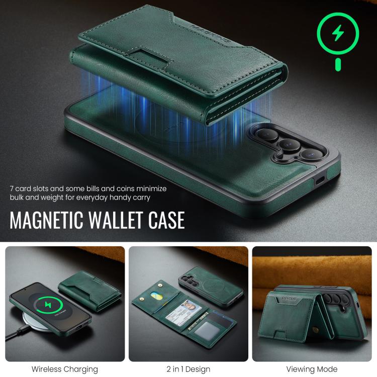 For Samsung Galaxy S25 5G MAGKING K4 Series MagSafe RFID Tri-fold Card Bag Detachable Phone Case