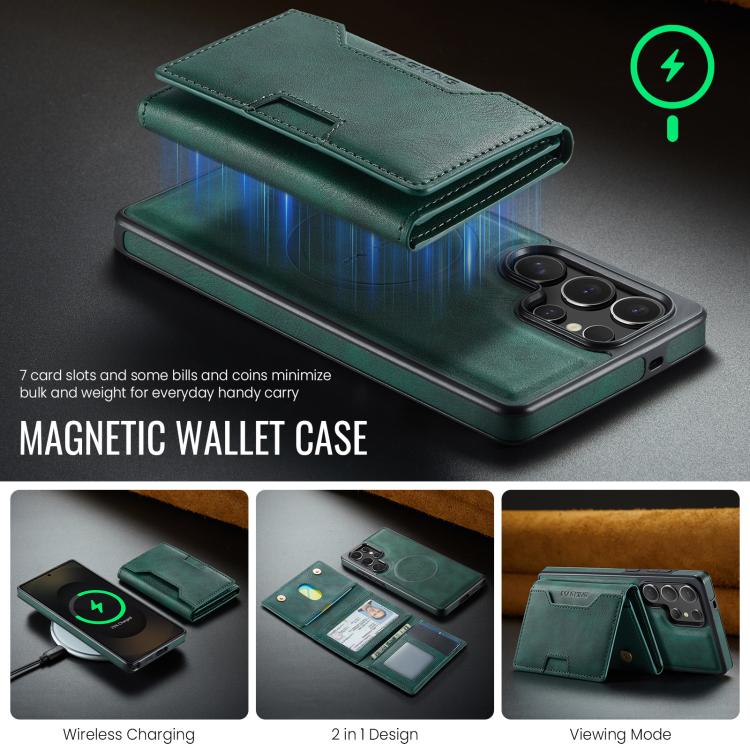 For Samsung Galaxy S25 Ultra 5G MAGKING K4 Series MagSafe RFID Tri-fold Card Bag Detachable Phone Case
