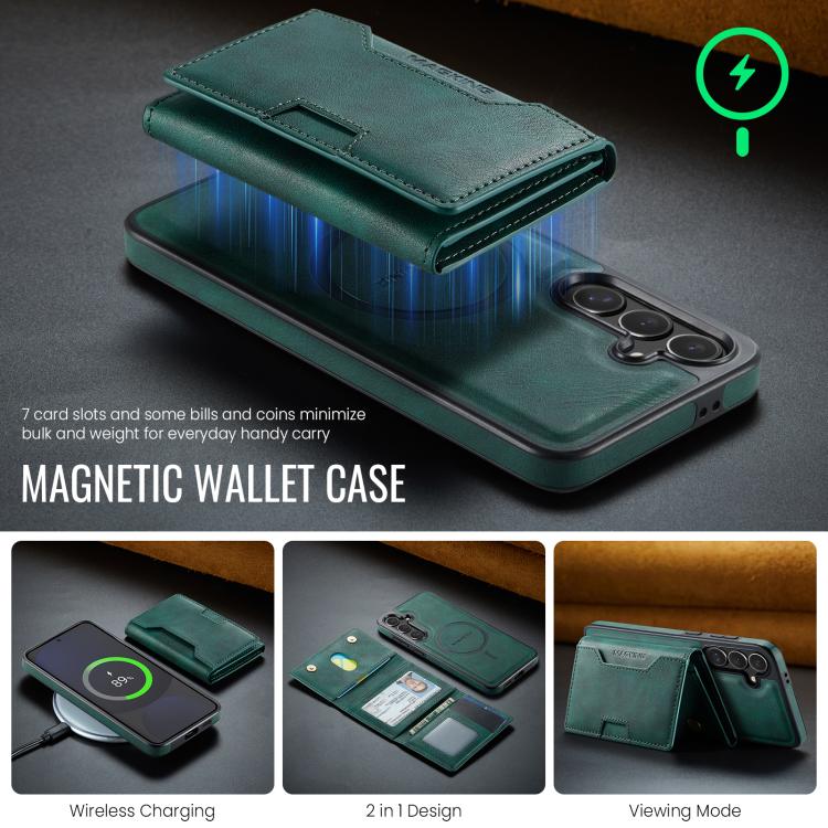 For Samsung Galaxy S24 FE 5G MAGKING K4 Series MagSafe RFID Tri-fold Card Bag Detachable Phone Case
