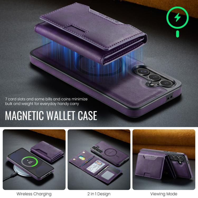 For Samsung Galaxy S24 FE 5G MAGKING K4 Series MagSafe RFID Tri-fold Card Bag Detachable Phone Case