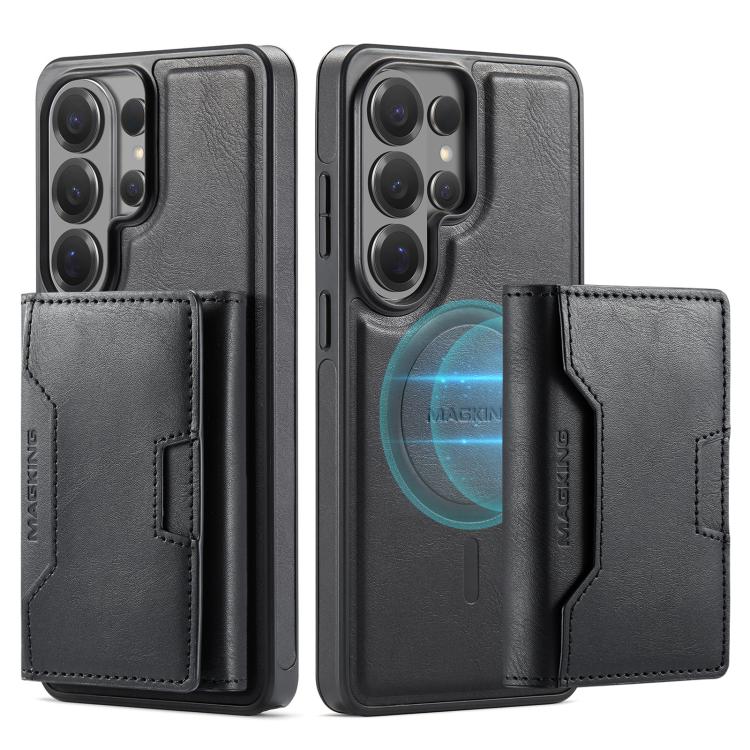 For Samsung Galaxy S26 Ultra 5G MAGKING K4 Series MagSafe RFID Tri-fold Card Bag Detachable Phone Case