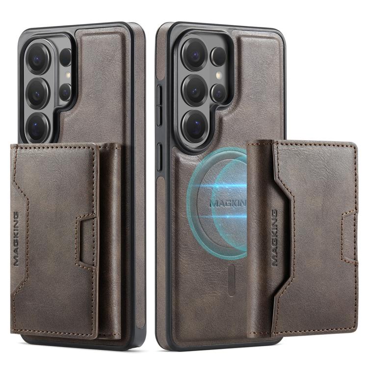For Samsung Galaxy S26 Ultra 5G MAGKING K4 Series MagSafe RFID Tri-fold Card Bag Detachable Phone Case