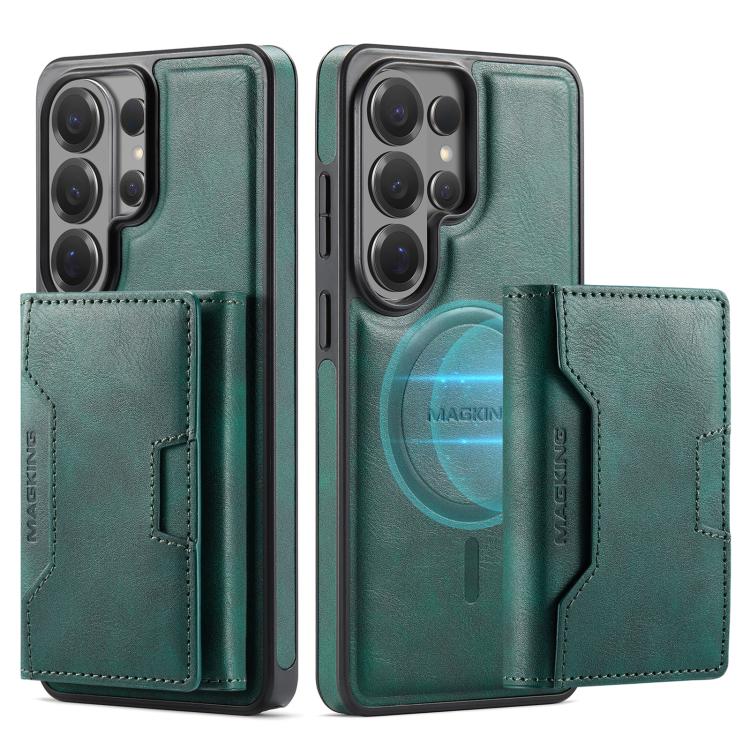 For Samsung Galaxy S26 Ultra 5G MAGKING K4 Series MagSafe RFID Tri-fold Card Bag Detachable Phone Case