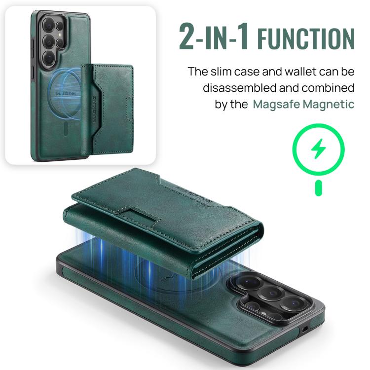 For Samsung Galaxy S26 Ultra 5G MAGKING K4 Series MagSafe RFID Tri-fold Card Bag Detachable Phone Case