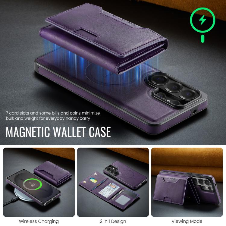For Samsung Galaxy S26 Ultra 5G MAGKING K4 Series MagSafe RFID Tri-fold Card Bag Detachable Phone Case