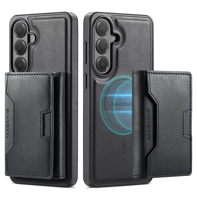 For Samsung Galaxy S26+ 5G MAGKING K4 Series MagSafe RFID Tri-fold Card Bag Detachable Phone Case
