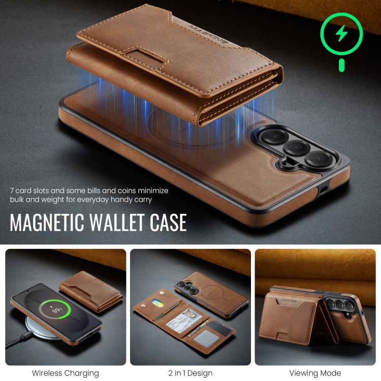For Samsung Galaxy S26+ 5G MAGKING K4 Series MagSafe RFID Tri-fold Card Bag Detachable Phone Case