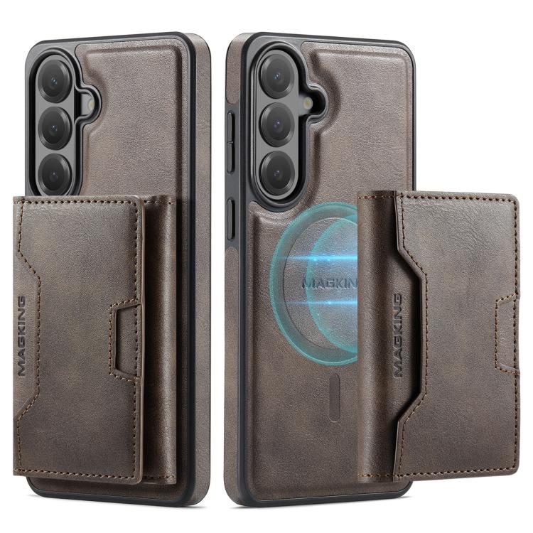 For Samsung Galaxy S26+ 5G MAGKING K4 Series MagSafe RFID Tri-fold Card Bag Detachable Phone Case