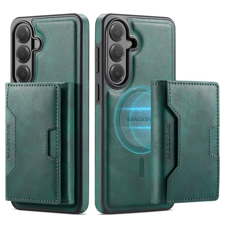 For Samsung Galaxy S26+ 5G MAGKING K4 Series MagSafe RFID Tri-fold Card Bag Detachable Phone Case