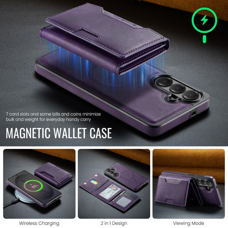 For Samsung Galaxy S26+ 5G MAGKING K4 Series MagSafe RFID Tri-fold Card Bag Detachable Phone Case