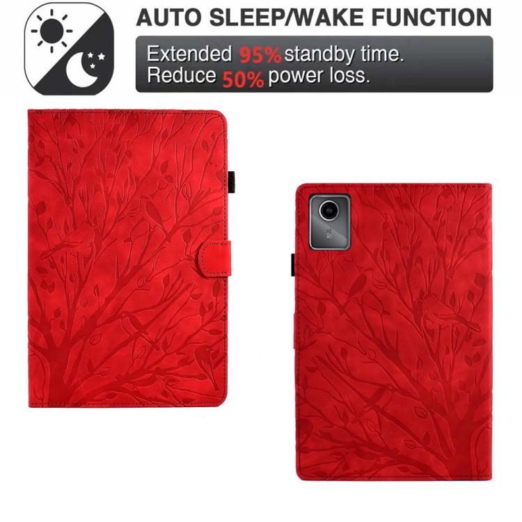 For Lenovo Xiaoxin Pad 12.1 2025 Fortune Tree Embossed Leather Smart Tablet Case