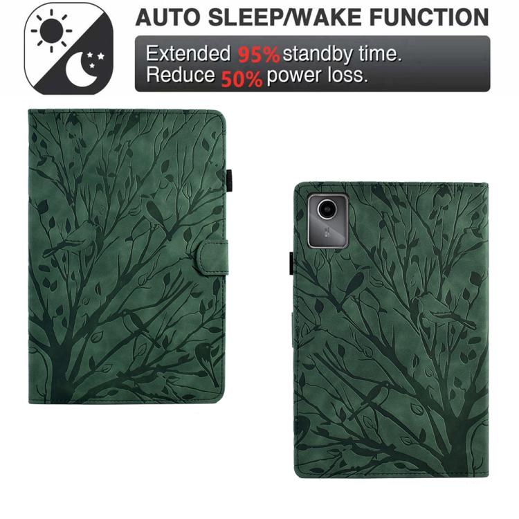 For Lenovo Xiaoxin Pad 12.1 2025 Fortune Tree Embossed Leather Smart Tablet Case