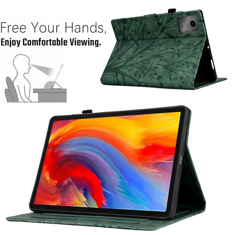 For Lenovo Xiaoxin Pad 12.1 2025 Fortune Tree Embossed Leather Smart Tablet Case
