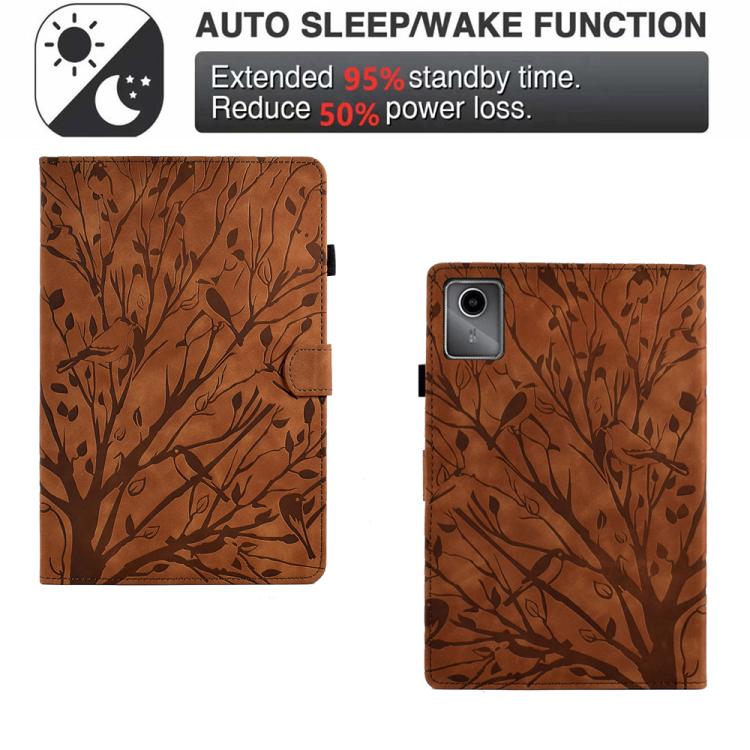 For Lenovo Xiaoxin Pad 12.1 2025 Fortune Tree Embossed Leather Smart Tablet Case