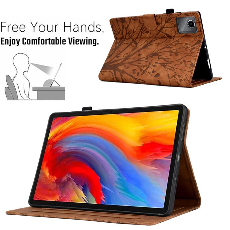 For Lenovo Xiaoxin Pad 12.1 2025 Fortune Tree Embossed Leather Smart Tablet Case