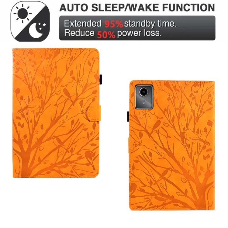 For Lenovo Xiaoxin Pad 12.1 2025 Fortune Tree Embossed Leather Smart Tablet Case
