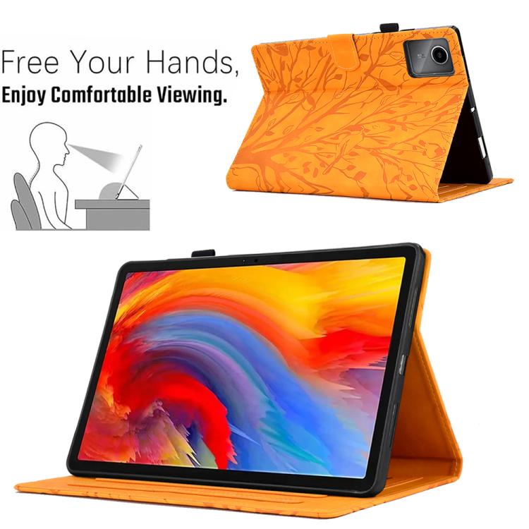 For Lenovo Xiaoxin Pad 12.1 2025 Fortune Tree Embossed Leather Smart Tablet Case