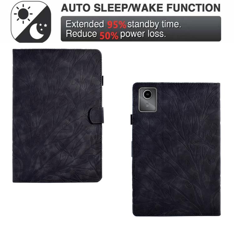 For Lenovo Xiaoxin Pad 12.1 2025 Fortune Tree Embossed Leather Smart Tablet Case