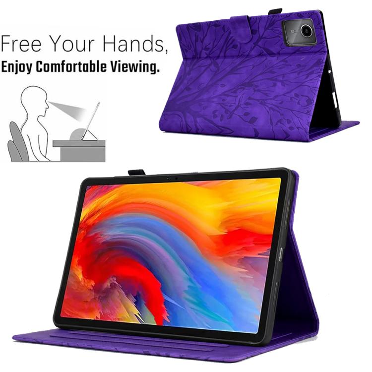For Lenovo Xiaoxin Pad 12.1 2025 Fortune Tree Embossed Leather Smart Tablet Case