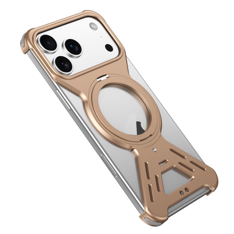 For iPhone 17 Pro Max Armor 360 Holder Frameless Alloy MagSafe Phone Case