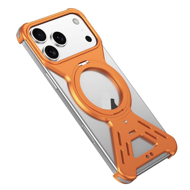 For iPhone 17 Pro Max Armor 360 Holder Frameless Alloy MagSafe Phone Case