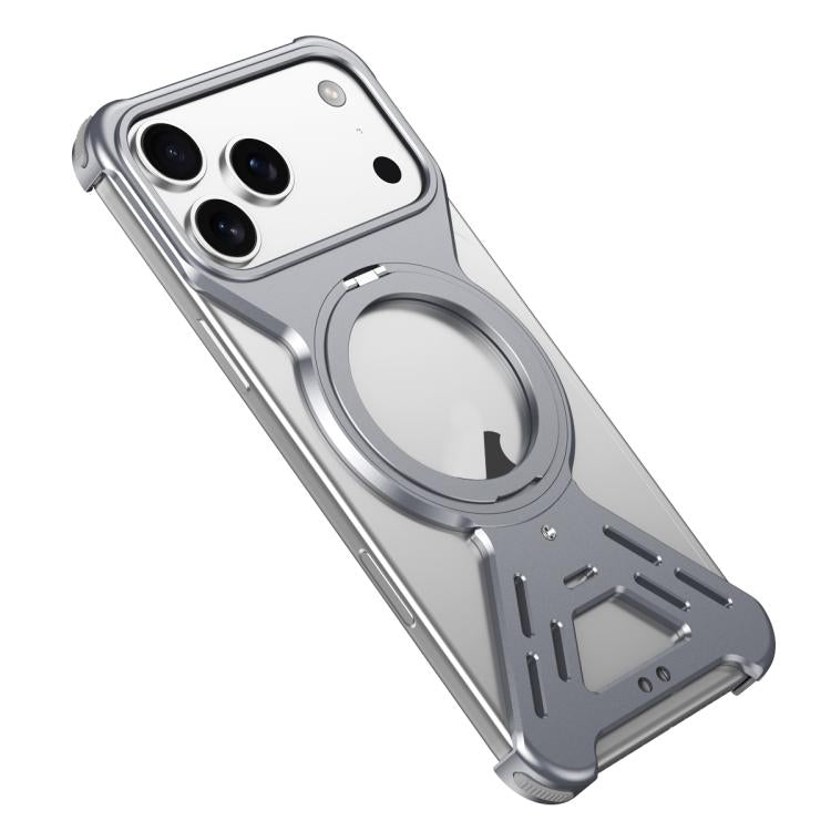 For iPhone 17 Pro Armor 360 Holder Frameless Alloy MagSafe Phone Case