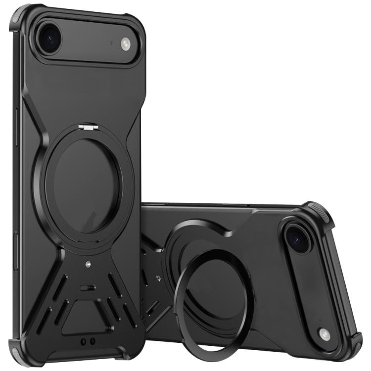 For iPhone Air Armor 360 Holder Frameless Alloy MagSafe Phone Case