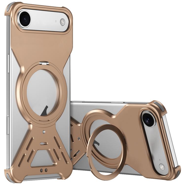 For iPhone Air Armor 360 Holder Frameless Alloy MagSafe Phone Case