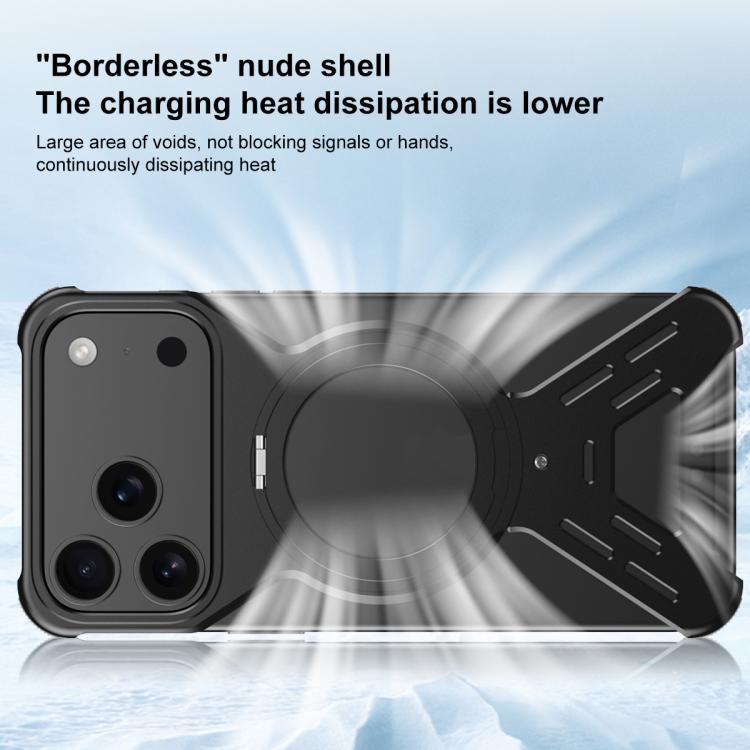 For iPhone Air Armor 360 Holder Frameless Alloy MagSafe Phone Case