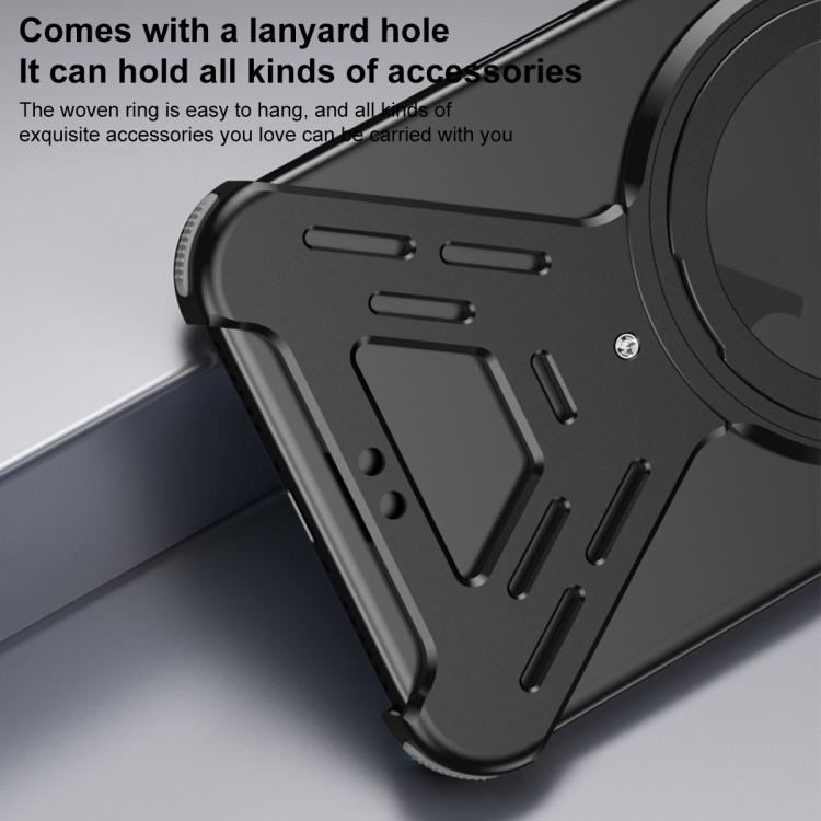 For iPhone Air Armor 360 Holder Frameless Alloy MagSafe Phone Case