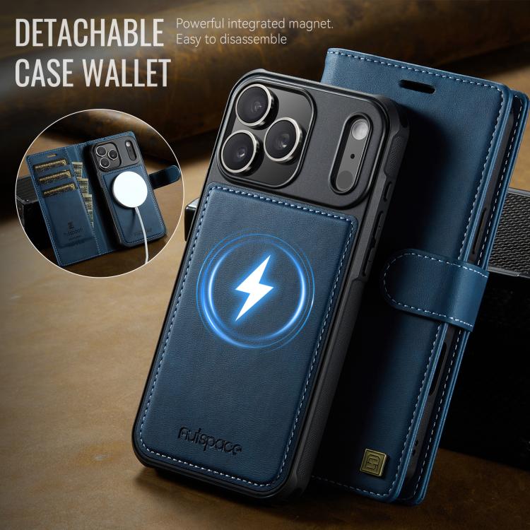 For iPhone 17 Pro AutSpace A05 2 in 1 Retro Calf Texture MagSafe Magnetic Phone Case