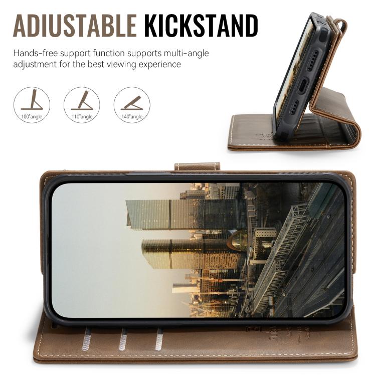 For iPhone 17 AutSpace A05 2 in 1 Retro Calf Texture MagSafe Magnetic Phone Case