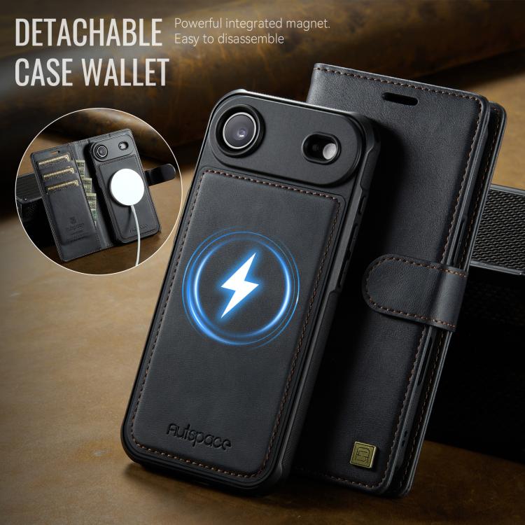 For iPhone Air AutSpace A05 2 in 1 Retro Calf Texture MagSafe Magnetic Phone Case