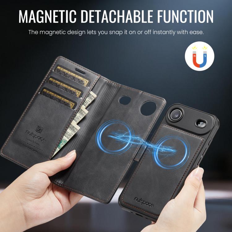 For iPhone Air AutSpace A05 2 in 1 Retro Calf Texture MagSafe Magnetic Phone Case