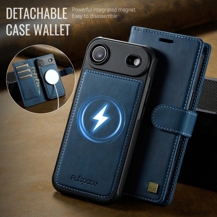 For iPhone Air AutSpace A05 2 in 1 Retro Calf Texture MagSafe Magnetic Phone Case