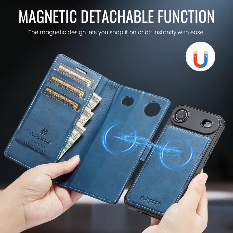 For iPhone Air AutSpace A05 2 in 1 Retro Calf Texture MagSafe Magnetic Phone Case