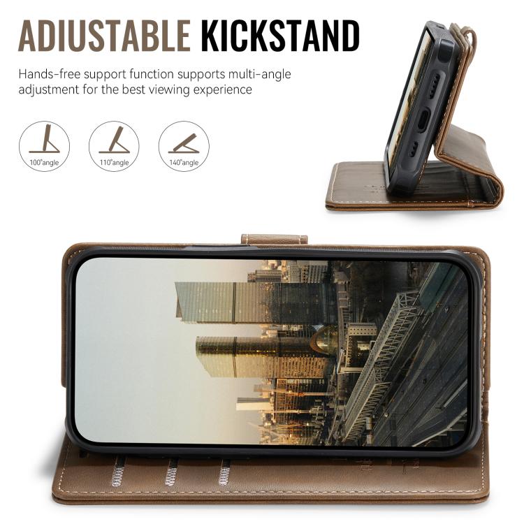 For iPhone 17e / 16e AutSpace A05 2 in 1 Retro Calf Texture MagSafe Magnetic Phone Case